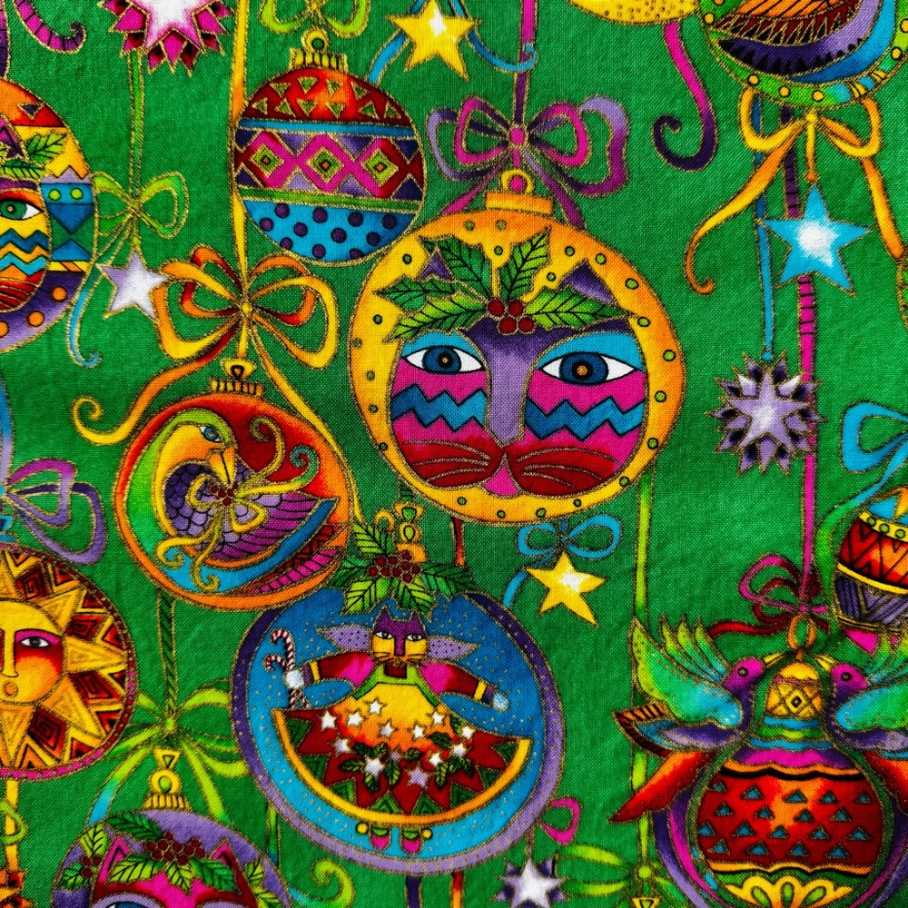 Laurel Burch Cotton Fabric “Bountiful Blessings” Cats, 2 yards